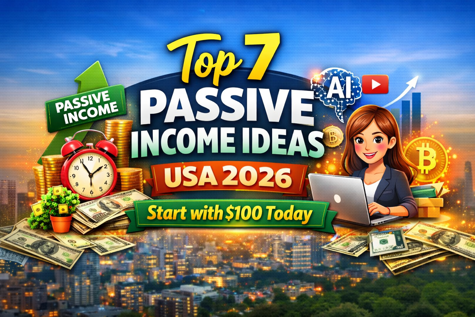 Top 7 Passive Income Ideas in the USA for 2026 (Start with $100)