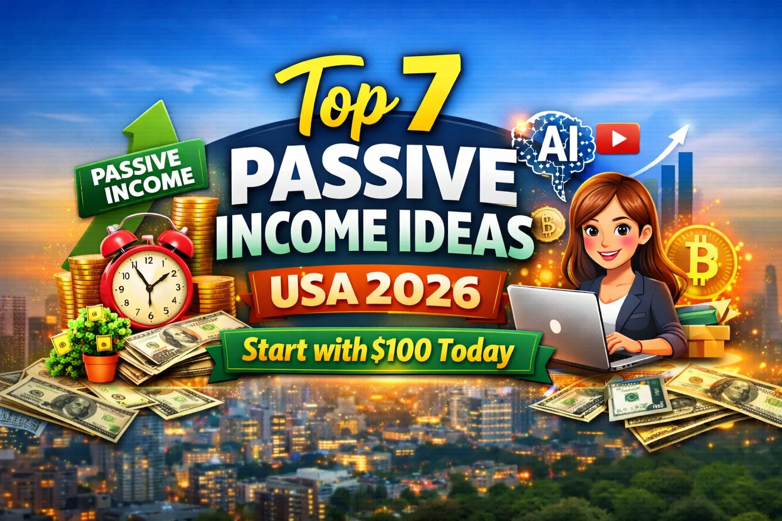 Top 7 Passive Income Ideas in the USA for 2026 (Start with $100)
