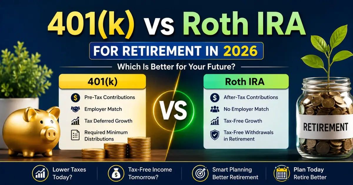 401(k) vs Roth IRA for Retirement in 2026: Which Is Better?