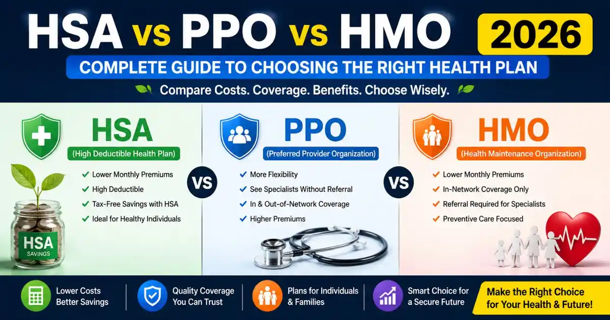 HSA vs PPO vs HMO (2026): Complete Guide to Choosing the Right Health Plan
