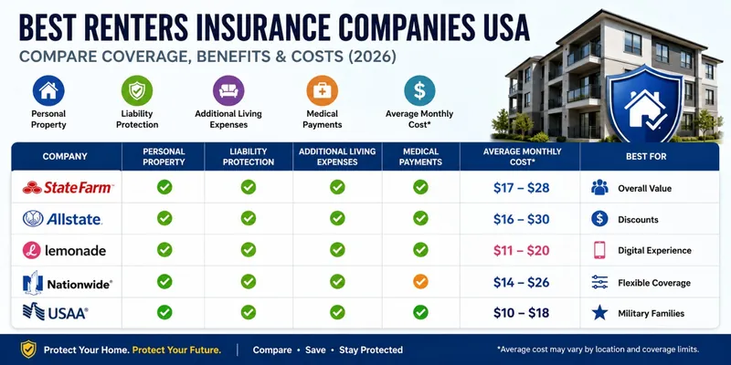 Best Renters Insurance Companies USA Coverage Comparison
