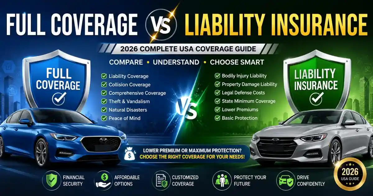 Full Coverage vs Liability Insurance (2026): Complete USA Coverage Guide