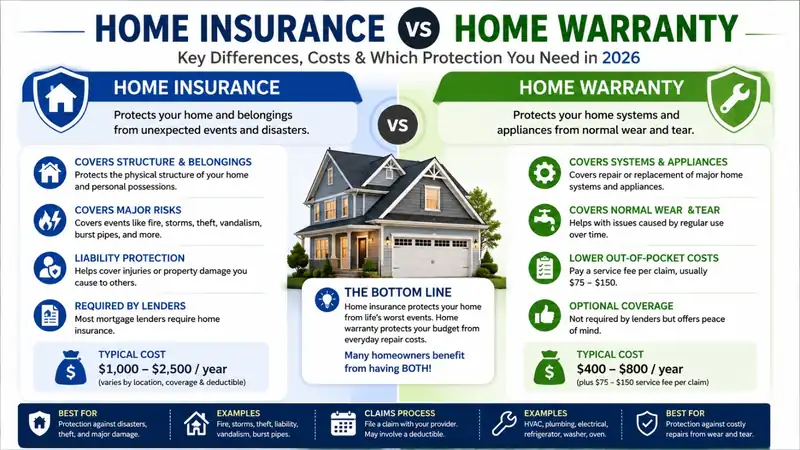 Home Insurance vs Home Warranty Comparison