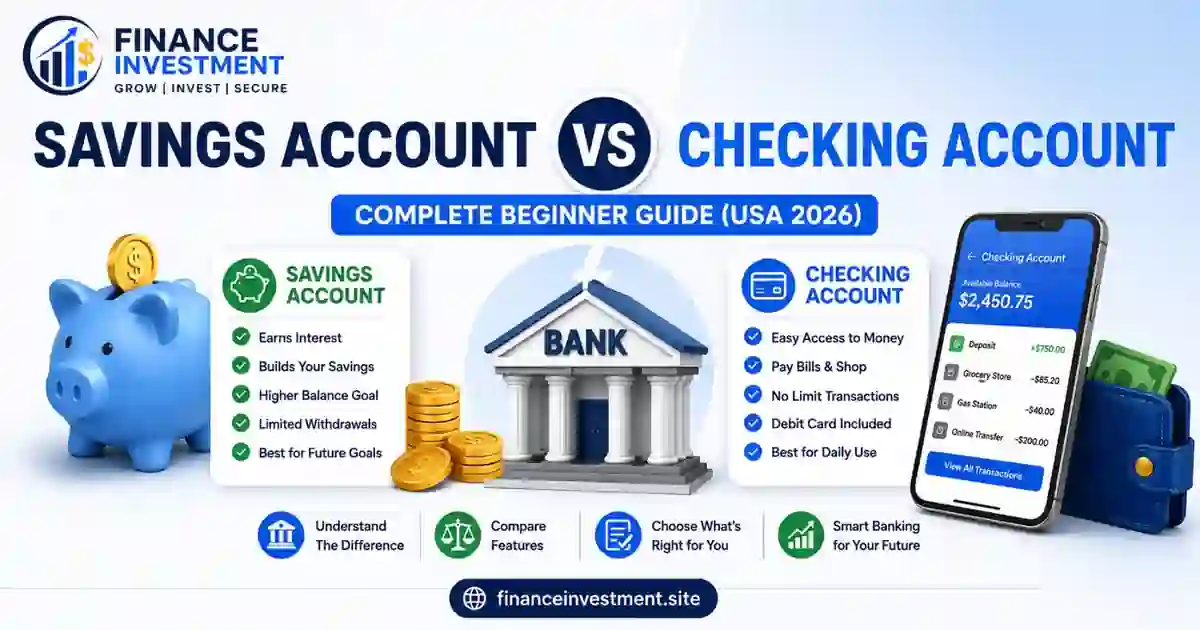 Savings Account vs Checking Account: Complete Beginner Guide (USA 2026)